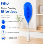 120 Pieces Microfiber Dusters with Easy-Grip Handle (Soft Dust-Trapping Fibers for Shelves – Blinds – Corners and Home Cleaning)