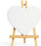 96 Pieces Heart Shaped Canvas (15x15cm with Wooden Easel Stand 21x15cm)