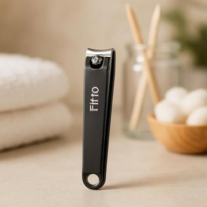 Nail Clipper 6.5x1.2cm Black - Compact Stainless Steel Nail Trimmer for Fingernails & Toenails Portable
