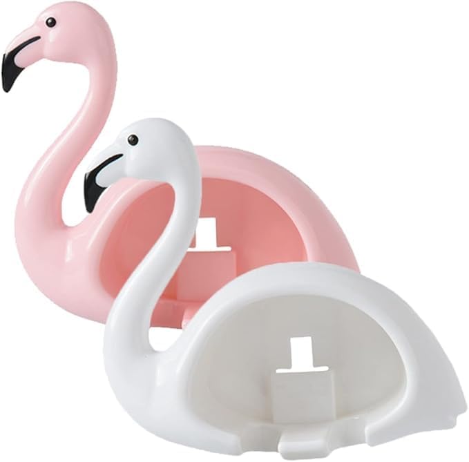 120 Pieces Flamingo Toothbrush Holders (Wall-Mounted Design – Pack of 2 – Pink/White)