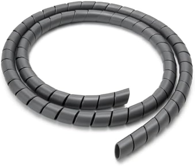 Spiral Cable Wrap Wire Sheath - Grey, Flexible Spiral Cable Sleeve for Cable Management, Cord Organizer, Wire Protector for Home Office Car