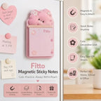 144 Pieces Magnetic Sticky Note Holders with Memo Pad (Compact Pink Note Dispenser for Refrigerator – Locker – Office Desk and Home)