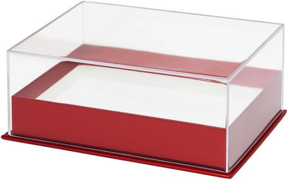 Transparent Acrylic Rectangular Box 18x13.5x7.5cm Red for Storage and Display