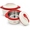 96 Pieces Stainless Steel Insulated Casseroles (1500 ML with Lid – Hot Pot Food Warmer – Easy-Grip Handles – Red and Cream)
