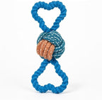 96 Pieces Blue Cotton Dog Rope Toys (19x9cm - Knotted Tug & Chew Toy for Puppies Small Medium Dogs – Ball Tug Fetch Dental Cleaning)