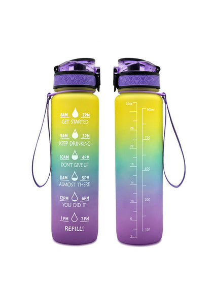 Hydration Time-Marker Water Bottle - Eco-Friendly, BPA-Free, 1L Capacity