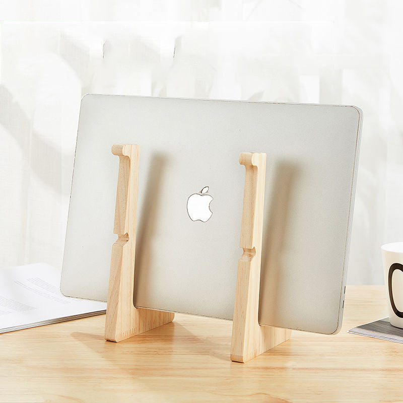 Natural Wood Vertical Laptop Stand