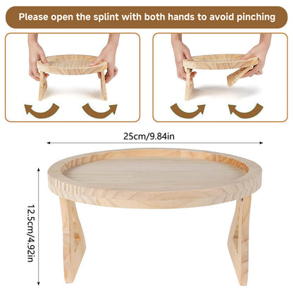 Eco-Friendly Bamboo Sofa Arm Tray - Natural Wood