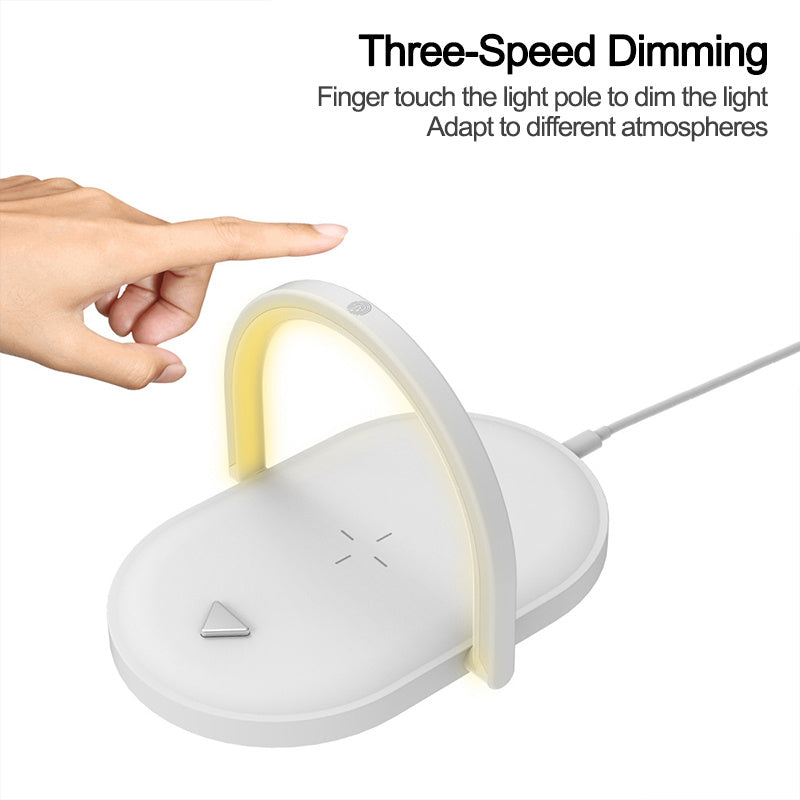 Wireless Charger Night Light & Phone Holder - Eco-Friendly Multi-Functional Station