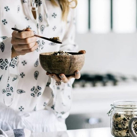 Eco-Friendly Coconut Shell Rice Bowls - Sustainable Biodegradable Dinnerware Set