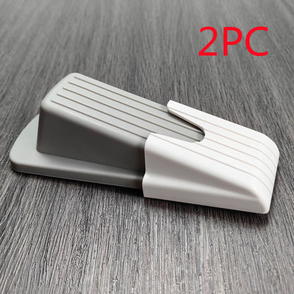 Eco-Friendly Teal & White Doorstop Wedge - Durable Silicone Design