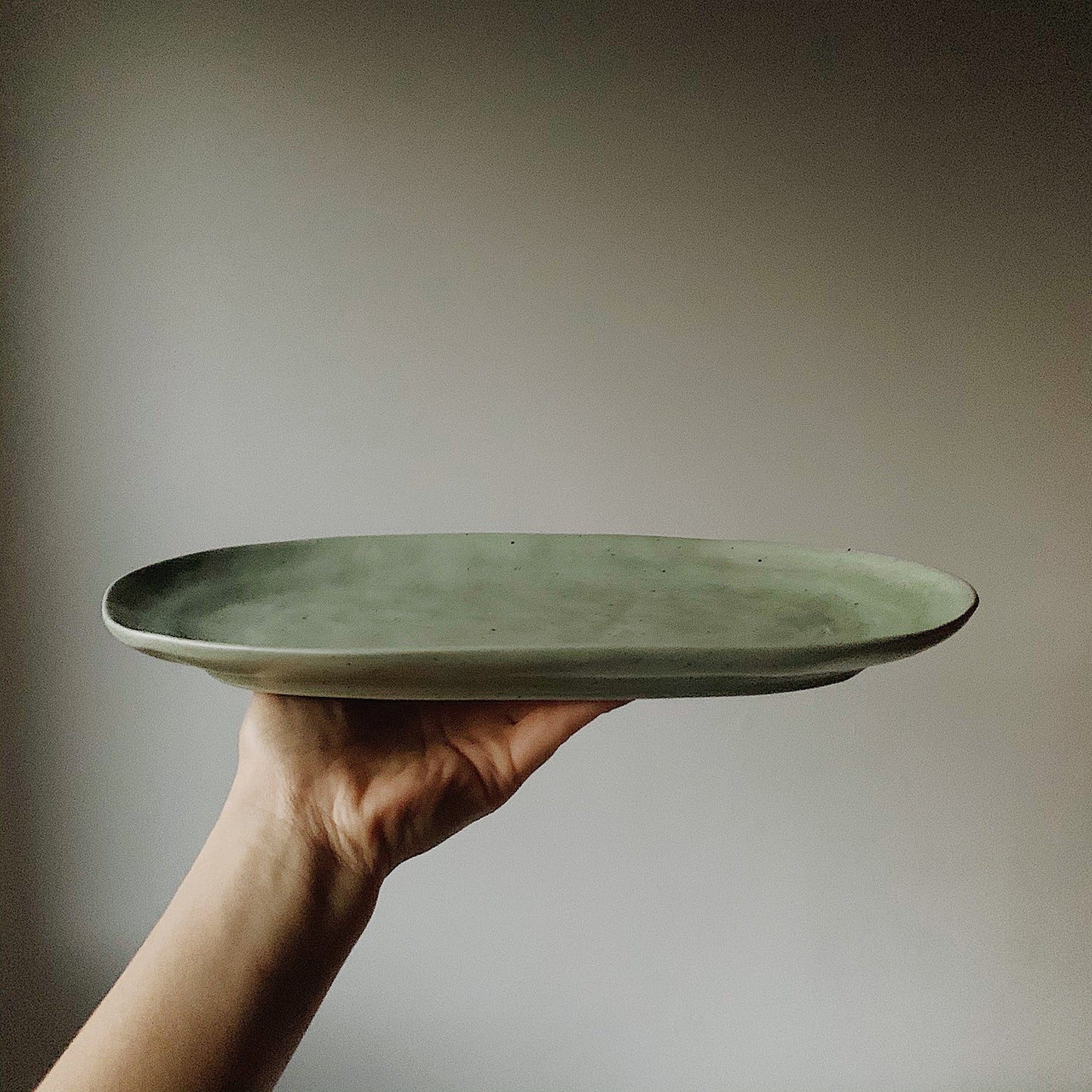 Eco-Friendly Oval Ceramic Soap Dish - Light Green