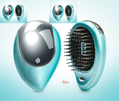 Teal Teardrop Hairbrush with Metal Bristles for Eco-Friendly Hair Care