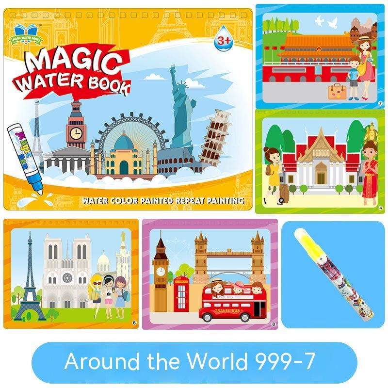 Ocean-Themed Reusable Water Drawing Book for Kids