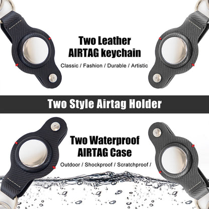 Durable Black AirTag Keychain Holder for Secure Tracking