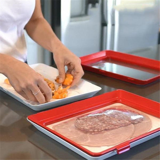 Eco-Friendly Defrosting Tray in Red and Silver