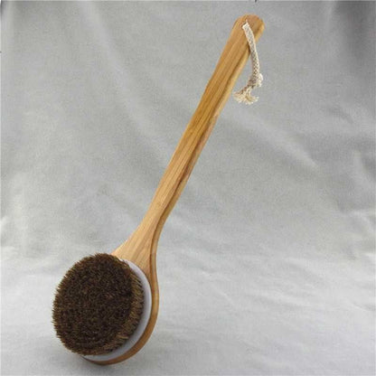 Eco-Friendly Long-Handled Bath Brush with Natural Bristles