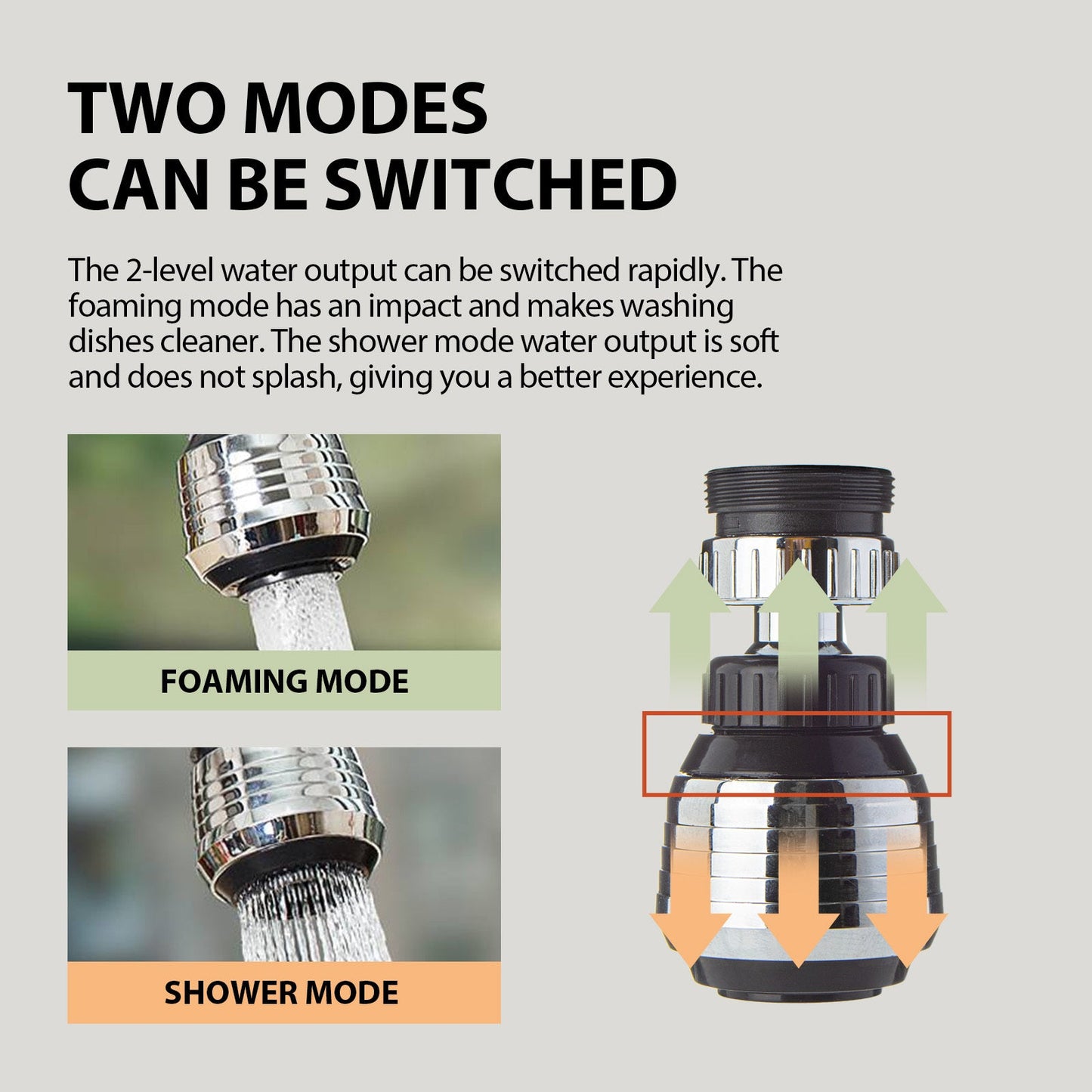 Kinetic Swivel Water Tap - Water-Saving Faucet Attachment