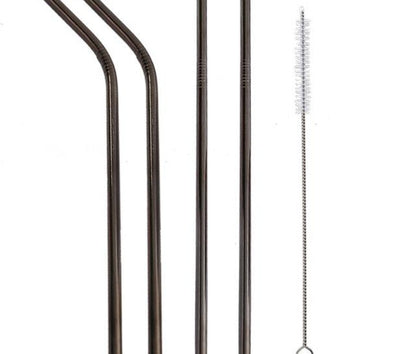 Eco-Friendly Reusable Metal Straws - Assorted Colors, Stainless Steel