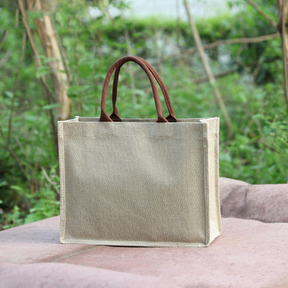 Eco-Friendly Reusable Jute Tote Bag - Sustainable Shopping Solution