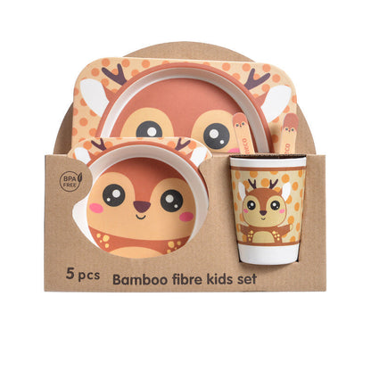Bamboo Fibre Kids Dinnerware Set - Eco-Friendly Crocodile Design