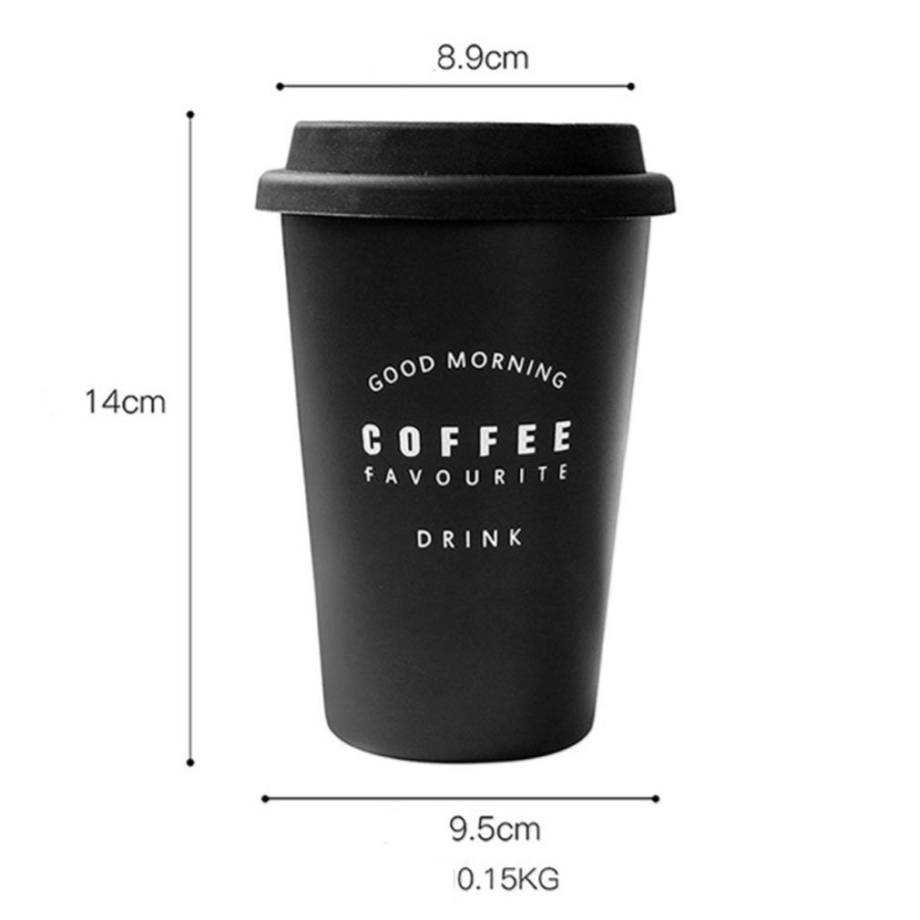 Eco-Friendly Reusable Coffee Cups - Black & White Ceramic or Stainless Steel with Silicone Lids
