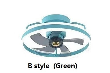 Energy-Efficient Ceiling Fan with LED Light - White Circular Design