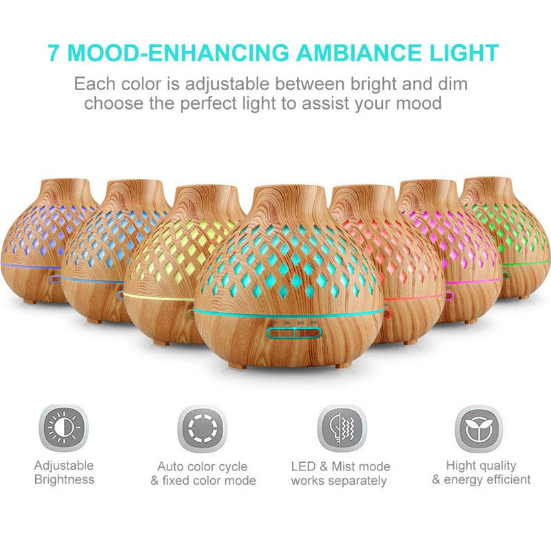 Eco-Friendly Essential Oil Diffuser with LED Light and Remote Control