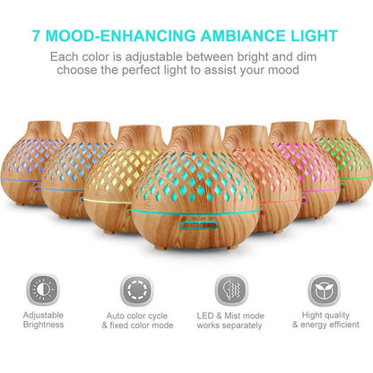 Eco-Friendly Essential Oil Diffuser with LED Light and Remote Control