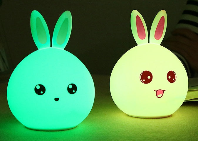 Eco-Friendly Rabbit Night Light - Soft Silicone LED for Kids