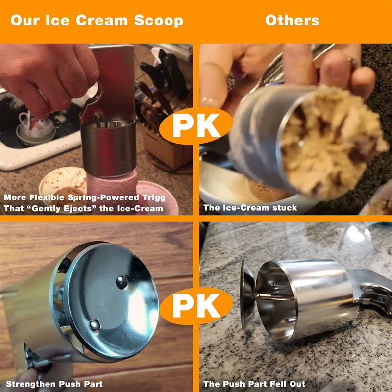 Eco-Friendly Stainless Steel Ice Cream Scoop with Ergonomic Handle