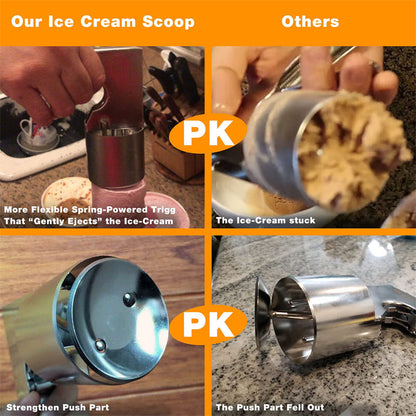 Eco-Friendly Stainless Steel Ice Cream Scoop with Ergonomic Handle