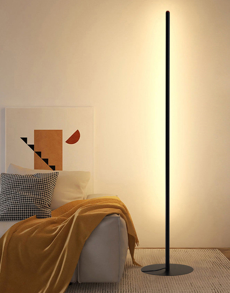 Energy-Efficient LED Floor Lamp - Modern Black Slim Design