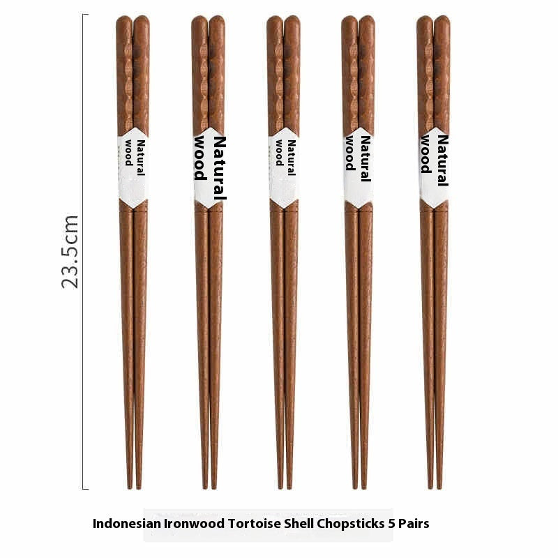 Eco-Friendly Reusable Wooden Chopsticks with Textured Grip