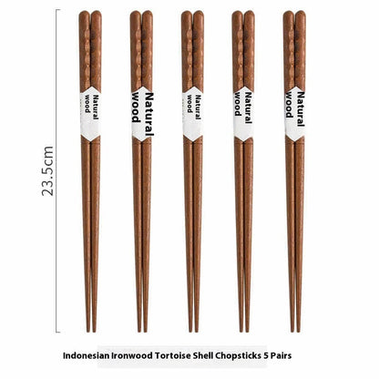Eco-Friendly Reusable Wooden Chopsticks with Textured Grip