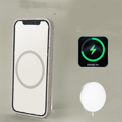 Eco-Friendly Biodegradable Phone Case - White with Green and Orange Landscape Design