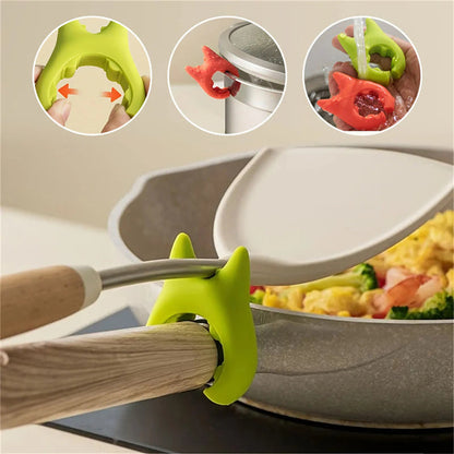 Eco-Friendly Silicone Cat Pot Lid Lifter - Green & Red