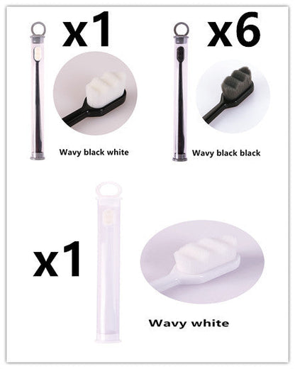 Eco-Friendly Bamboo Toothbrush with Wavy Handle Design