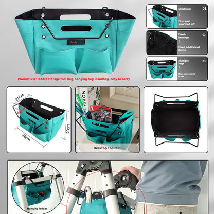 Durable Waterproof Herringbone Ladder Tool Storage Bag - Blue