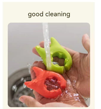 Eco-Friendly Silicone Cat Pot Lid Lifter - Green & Red