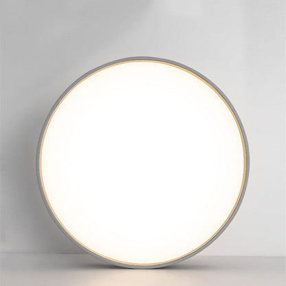 Eco-Friendly Circular Ceiling Light Fixture - Grey & Wood