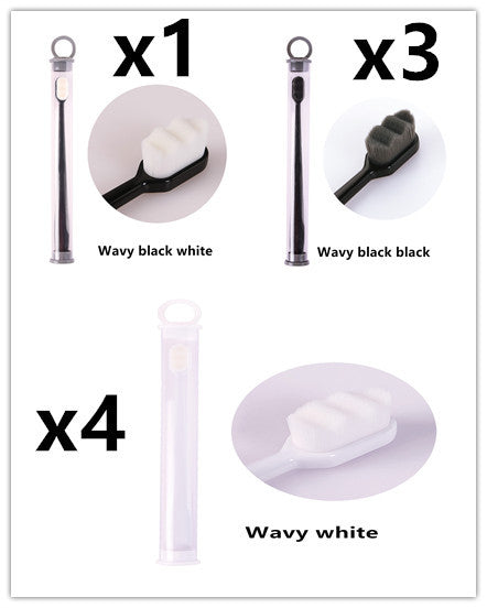 Eco-Friendly Bamboo Toothbrush with Wavy Handle Design