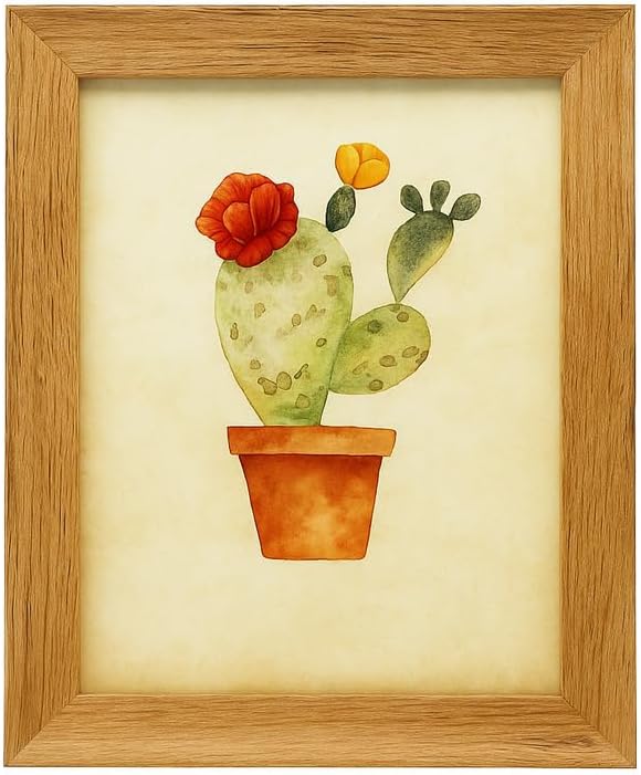 White Wooden Photo Frame with Brown Border, A4 Size, Wall & Tabletop Display