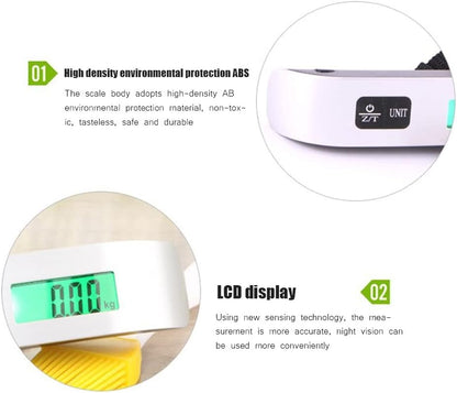Portable Hanging Digital Scale, 50kg, LCD Digital Display, Mini Electronic, Fishing Luggage Scale
