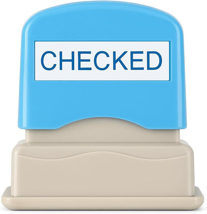 Checked Stamp 6.5cm Blue Cover Seal for Office and Notary