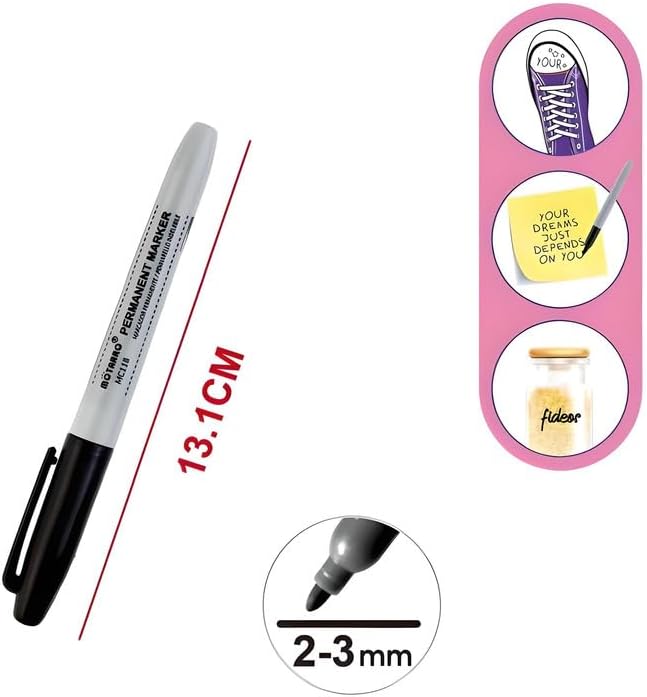 120 Pieces 12 Pieces (2-3mm Permanent Markers Assorted Colors 13.1cm)