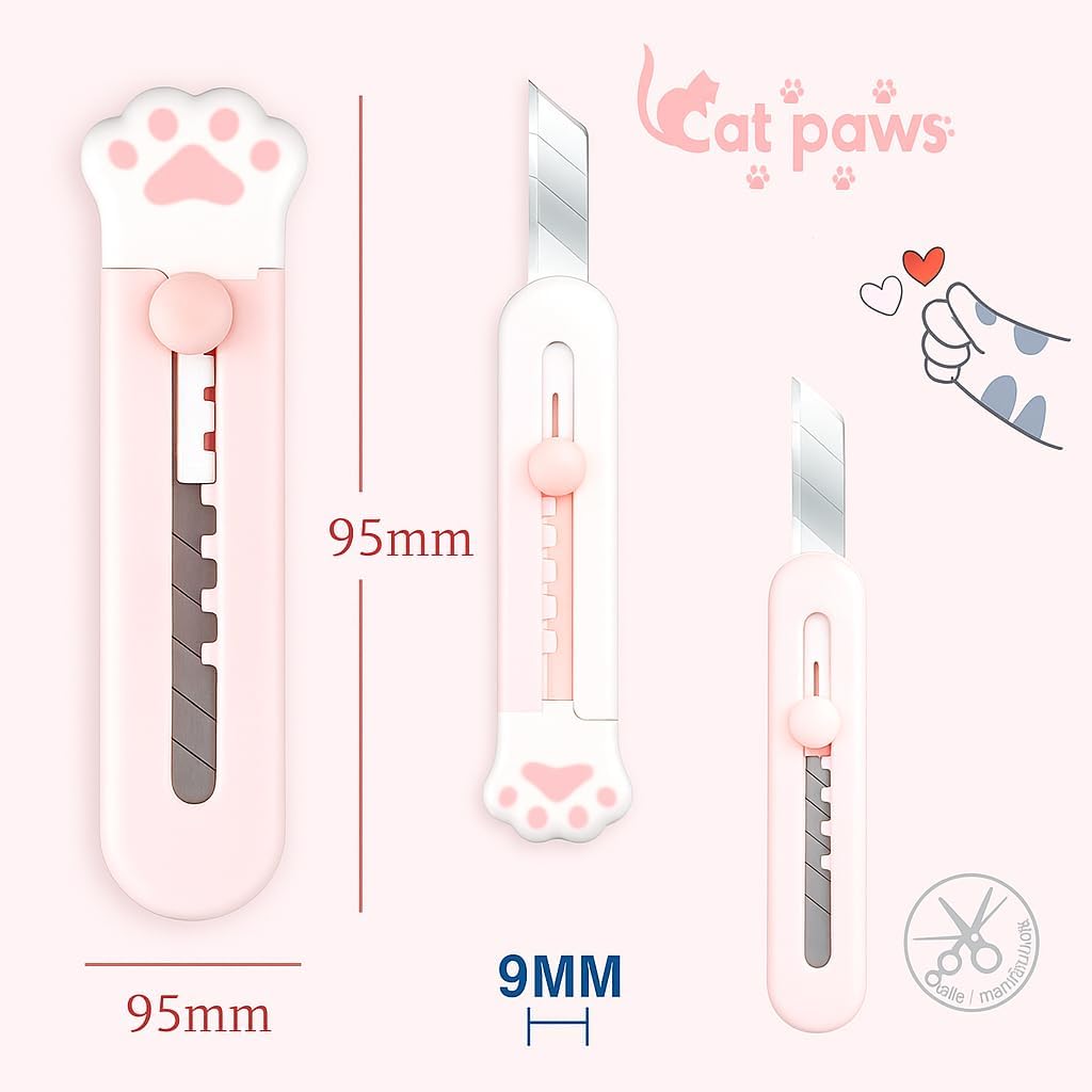 9m Manual Knife 9.5cm Pink Utility Cutter