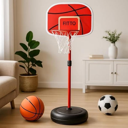 Portable Adjustable Metal Basketball Hoop - 160 CM Height Adjustable, Durable Design for Indoor and Outdoor Use