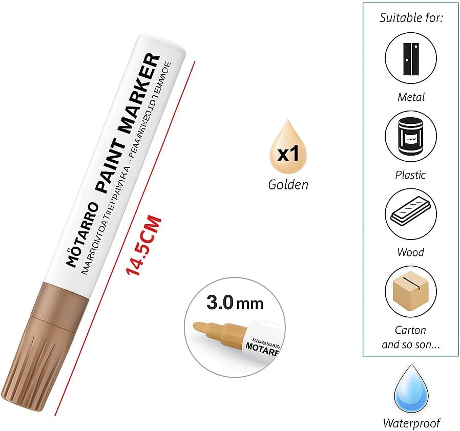 Paint Marker 14.5 cm Brown 3 mm Tip for Art, Craft, DIY Projects