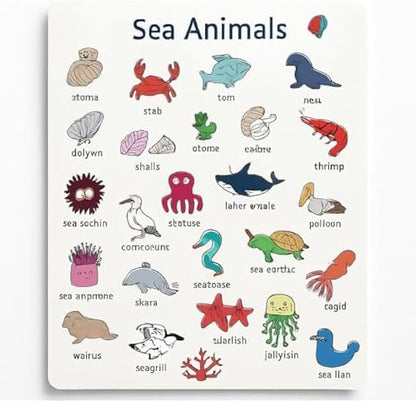 Sea Animals Educational Stickers for Kids – Ocean Animal Stickers for Preschool, Classroom Rewards & Learning Activities